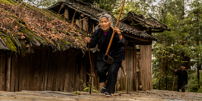 Zhaoxing village at dusk